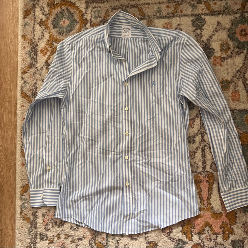 Brooks Brothers Men's Blue Striped Shirt